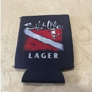 Salt Life Can Cooler Unisex OS Black Good Lager Skull Dive Flag Koozie